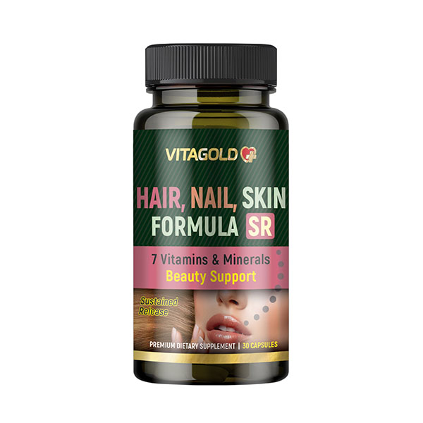 10-01-52-Hair-Nail-Skin-Formula-SR Hair nail skin formula SR - formulă pentru păr, piele și unghii, cu eliberare prelungită, 30 de capsule - imagine 1