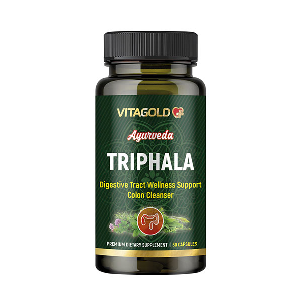 10-02-101-Ayurveda-TRIPHALA Vitagold Ayurveda Triphala - pentru digestie, stomac, ficat, bilă, purificarea organismului, 30 de capsule - imagine 1