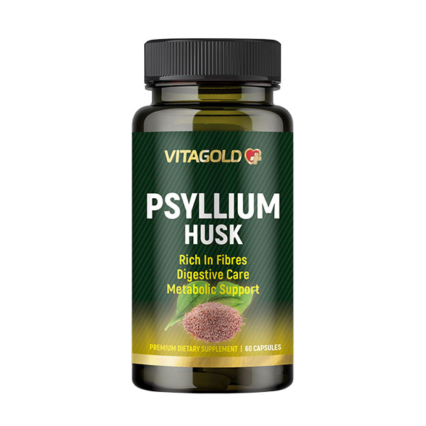 10-02-103-Psylluim-Husk Psyllium Husk (fibre) - pentru confortul stomacului și metabolism, 60 de capsule - imagine 1