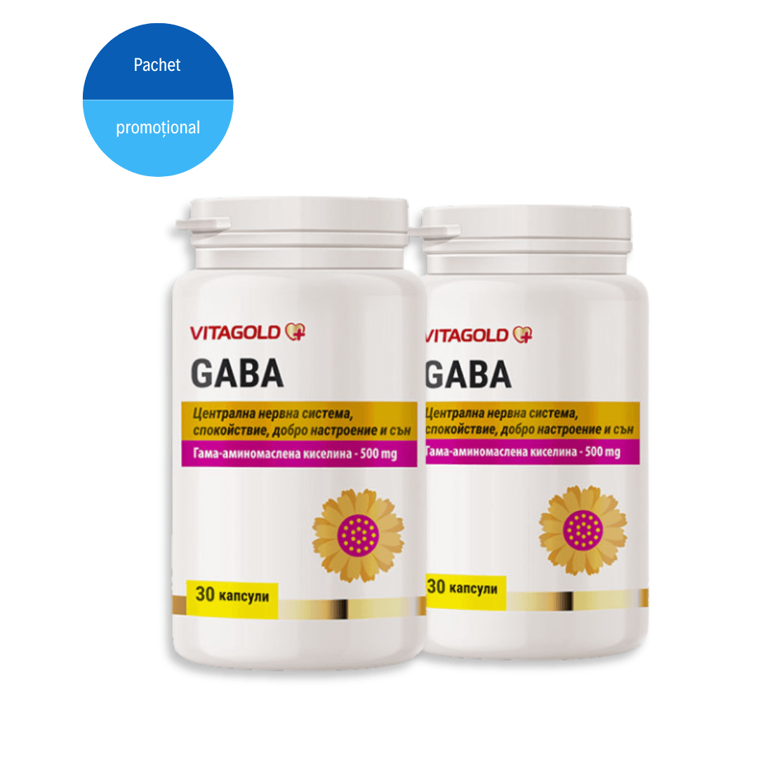 2 Gaba 2 bucăți Gaba - pentru sistemul nervos, starea de spirit, somn și creier, 30 de capsule - imagine 1