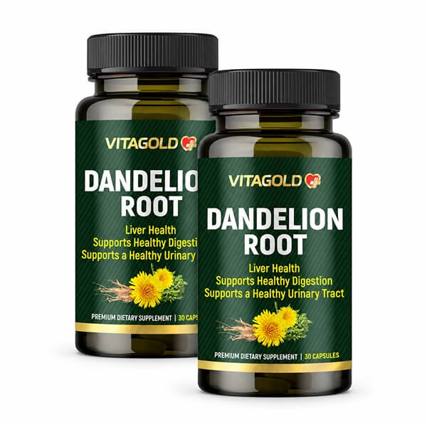 dandelion root-2 2 bucăți Dandelion Root (Rădăcina de Păpădie) - pentru ficat, bilă, sistemul digestiv și excretor, 30 de capsule - imagine 1